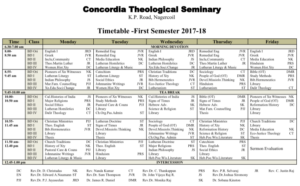 Class Schedule – Concordia Theological Seminary